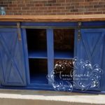 Custom Farm Style Barn Door Console Cabinet